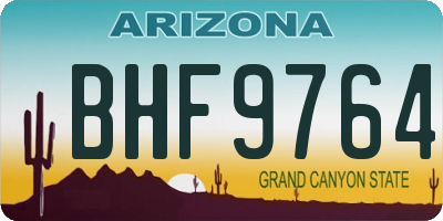 AZ license plate BHF9764