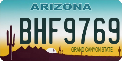 AZ license plate BHF9769