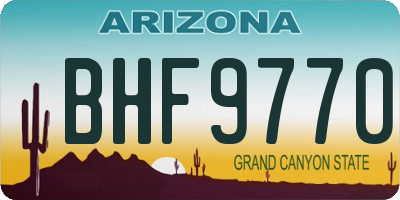 AZ license plate BHF9770