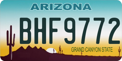 AZ license plate BHF9772