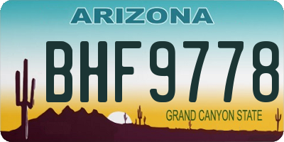 AZ license plate BHF9778