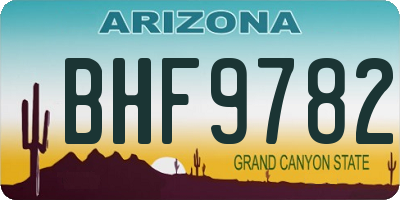 AZ license plate BHF9782