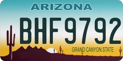 AZ license plate BHF9792