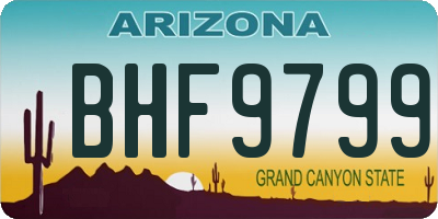 AZ license plate BHF9799