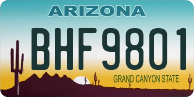 AZ license plate BHF9801