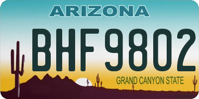 AZ license plate BHF9802