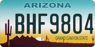 AZ license plate BHF9804