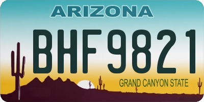 AZ license plate BHF9821