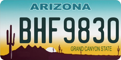 AZ license plate BHF9830
