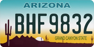 AZ license plate BHF9832