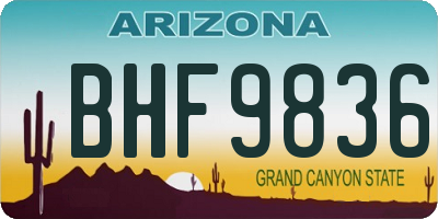 AZ license plate BHF9836