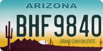 AZ license plate BHF9840