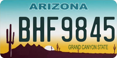 AZ license plate BHF9845