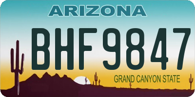 AZ license plate BHF9847