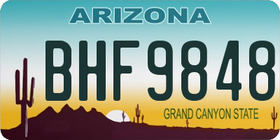 AZ license plate BHF9848