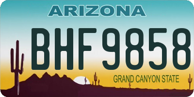 AZ license plate BHF9858