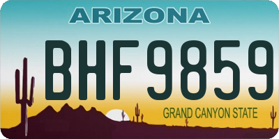 AZ license plate BHF9859