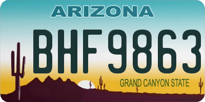 AZ license plate BHF9863