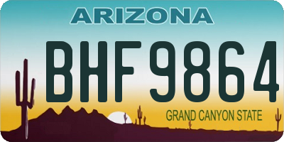 AZ license plate BHF9864