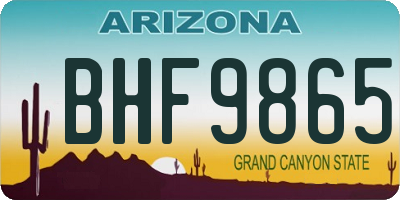 AZ license plate BHF9865