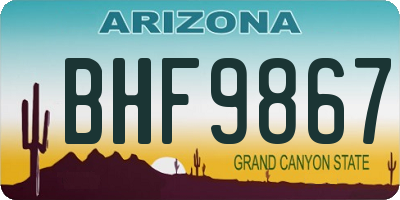 AZ license plate BHF9867