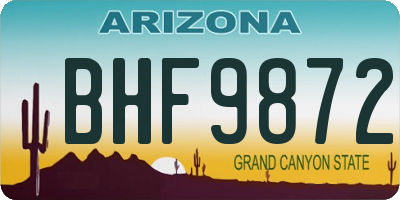 AZ license plate BHF9872