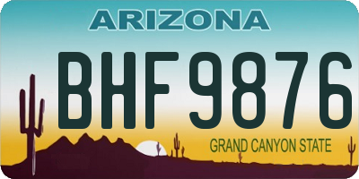 AZ license plate BHF9876