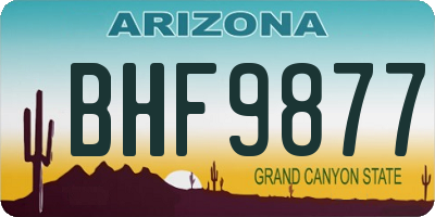AZ license plate BHF9877