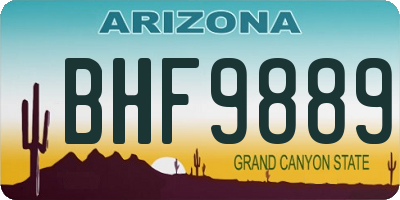 AZ license plate BHF9889