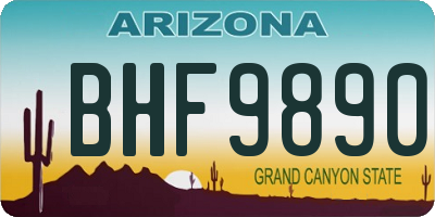 AZ license plate BHF9890