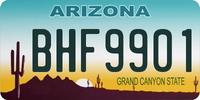 AZ license plate BHF9901
