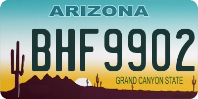 AZ license plate BHF9902