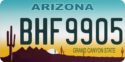AZ license plate BHF9905