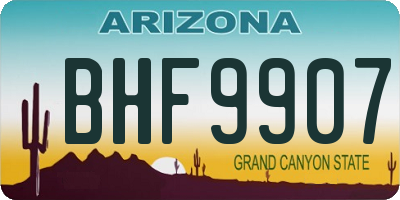 AZ license plate BHF9907