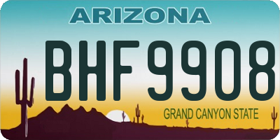 AZ license plate BHF9908
