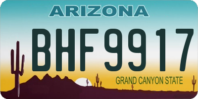 AZ license plate BHF9917