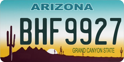 AZ license plate BHF9927