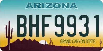 AZ license plate BHF9931