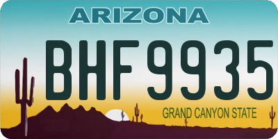 AZ license plate BHF9935