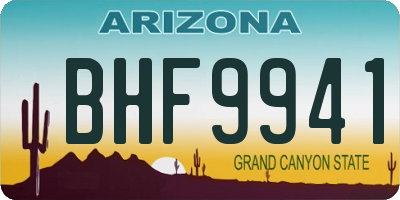 AZ license plate BHF9941