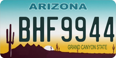 AZ license plate BHF9944