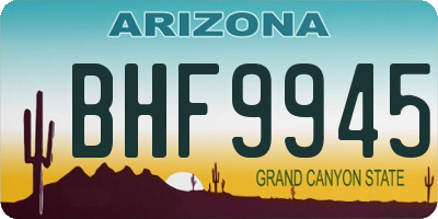 AZ license plate BHF9945