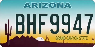 AZ license plate BHF9947