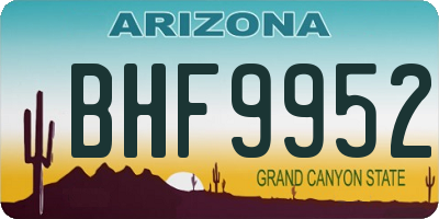 AZ license plate BHF9952