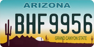 AZ license plate BHF9956