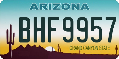 AZ license plate BHF9957