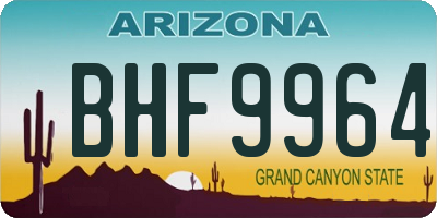 AZ license plate BHF9964
