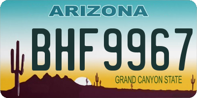 AZ license plate BHF9967