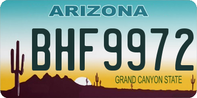 AZ license plate BHF9972