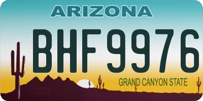 AZ license plate BHF9976